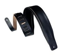 Levy's DM1PD - BLK Sangles de guitare en cuir de 3'' - Noir