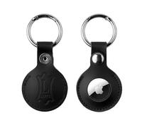 Levy's Leathers A66AIR-BLK Support Porte-clés en Cuir véritable Compatible avec Tous Les Air Tags avec Fermeture à Bouton sécurisée Noir