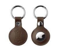 Levy's Leathers A66AIR-BRN Support Porte-clés en Cuir véritable Compatible avec Tous Les Air Tags avec Fermeture à Bouton sécurisée Marron
