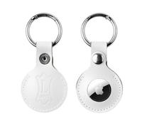 Levy's Leathers A66AIR-WHT Porte-clés en Cuir véritable Compatible avec Toutes Les étiquettes d'air avec Fermeture à Bouton sécurisée, Blanc