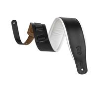 Levy's Leathers Amped Leather Series M26PD-BLK_WHT Sangle de guitare en cuir pleine fleur Noir et blanc 7,6 cm