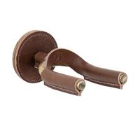 Levy's Leathers LVY-FGHNGR-BRBN Cintre de guitare en acier forgé en laiton avec empiècements en cuir marron végétal
