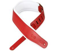 Levy's Leathers M26PD-RED-WHT Sangle de guitare en cuir Rouge et blanc | Sangle de guitare en cuir renforcé avec rembourrage en mousse de 7,6 cm de large