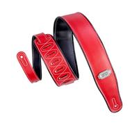 Levy's Leathers M26VP-RED_BLK Sangle de Guitare Reversible Vinyl Black Piping 2 3/4" - Red Black