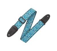 Levy's Leathers M8AS-BLU Sangle pour guitare en tissage Jacquard Motifs asiatiques Bleu