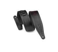 Levy's Leathers MG317MP-BLK-BRG Sangle de guitare rembourrée unisexe pour adulte avec broderie phase de lune, 2,5 pouces, réglable de 48 à 56 pouces, sangle de guitare standard noir/bordeaux