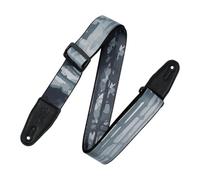 Levy's Leathers MPD2-109 Sangle de guitare en polyester avec extrémités en cuir véritable Motif arbre abstrait Gris Largeur 5 cm