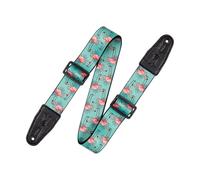 Levy's Leathers MPD2-121 Sangle de guitare en polyester avec extrémités en cuir véritable Motif flamants roses Largeur 5 cm