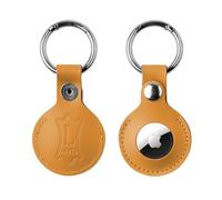 Levy's Leathers Porte-clés AirTag en Cuir véritable Compatible avec Tous Les Air Tags avec Fermeture à Bouton sécurisée Marron Clair (A66AIR-TAN)