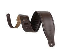 Levy's M26PD-DBR_DBR Sangle de Guitare Top Grain Leather 3" - Bark Brown on Dark Brown