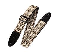 Levy's M8HT-07 Sangle de Guitare Jacquard Weave Poly Back & Leather Ends 2" 60's Hootenanny - Style 07
