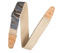Levy's MH8P-001 Sangle de Guitare Natural Hemp Webbing Cork Ends and Pocket 2" - Island