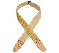 Levy's MH8P-008 Sangle de guitare en chanvre Motif rose jaune et orange