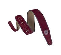 Levy's MSS3-BRG Sangle de Guitare Suede Leather Signature Logo Piping 2 1/2" - Burgundy
