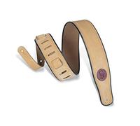 Levy's MSS3-TAN Sangle de Guitare Suede Leather Signature Logo Piping 2 1/2" - Tan