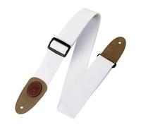 Levy's MSSC8-WHT Sangle de Guitare Cotton Signature Logo Suede Ends 2" - White