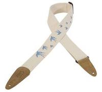 Levy's PMB42-BRN Sangle de Guitare 2" Carving Leather Banjo Strap - Brown