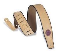 Levy's MSS3-TAN Sangle de Guitare Suede Leather Signature Logo Piping 2 1/2" - Tan