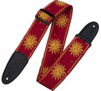 Levy's Sun Motif Sangle pour guitare Red