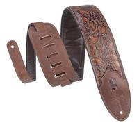 Levy's Sundance 3" Wide Embossed Leather Guitar Strap Western Series-Arrowhead Bronze Sangle de Guitare, Whisky au géramium, Mixte