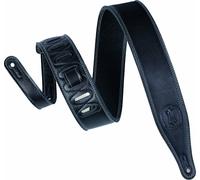 Levy's The Ebony 2.5 Double Stitched Black Courroie de guitare