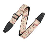 Levy's Wide Polyester Guitar Strap Cherry Trees & Birds Motif Sangle de Guitare, Cerisier et Oiseaux, Taille Unique Mixte