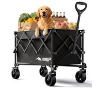 LEWANJA Chariot de Transport Pliable Robuste, Chariot de Jardin pour Camping, Plage, Festivals et Courses, Chariot à Bras avec Poignée Réglable - Capacité 140L et Charge 130kg.