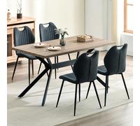 LEWE Ensemble Table Salle à Manger 140x80cm en Bois avec 4 Chaises