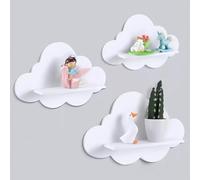 LEWFECBO Cloud Lot de 3 étagères murales flottantes pour chambre d'enfant et chambre à coucher, étagère murale décorative, unité d'affichage pour enfants, étagères nuages