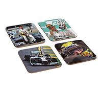 Lewis Hamilton Mercedes F1 Legend Lot de 4 sous-verres en bois