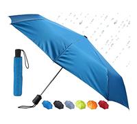Lewis N. Clark Parapluie de voyage : tissu coupe-vent et hydrofuge, ouverture automatique et fermeture automatique, bleu sarcelle, parapluie de voyage : tissu coupe-vent et hydrofuge, ouverture