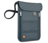 Lewis N. Clark RFID Blocking Stash Neck Wallet, Travel Pouch + Passport Holder for Women & Men, Charcoal