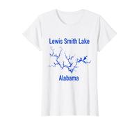 Lewis Smith Lake Alabama Carte des États-Unis T-Shirt Graphique avec Valeur