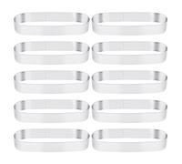 LEWITORS Lot de 10 anneaux à gâteau ovales perforés en acier inoxydable