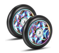 LEWITORS Lot de 2 Roues Accessoires de Scooter 110 mm d'épaisseur en Polyuréthane avec Roulements (Noir)