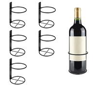LEWITORS Lot de 6 étagères à vin murales en métal noir pour rangement et décoration murale avec motifs de vin