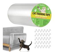 Lewondr Protection Canape Chat, 20x300cm Protecteur de Meubles pour Chat, Protecteurs Anti-Griffes de Chat Transparents avec 30 Vis, Facile à Installer pour Protéger Meubles Table Porte Armoire