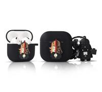LEWOTE Compatible avec Apple Airpods 4 Coque de protection amusante avec porte-clés poupée (soldat noir)