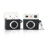 LEWOTE Compatible avec Apple Airpods 4 Coque de protection drôle Mignon Slim Cartoon Cover avec porte-clés (appareil photo noir)