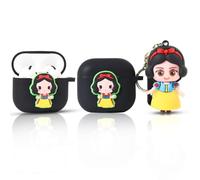 LEWOTE Compatible avec Apple AirPods 4 Étui de protection amusant et mignon avec motif de dessin animé et porte-clés en forme de poupée (Princesse)