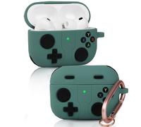 LEWOTE Compatible avec Apple Airpods Pro 3 Coque de protection drôle mignonne mince avec porte-clés (manette de jeu simple verte)