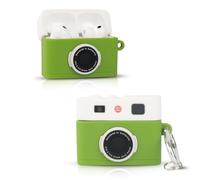 LEWOTE Compatible avec Apple Airpods Pro 3 Étui protecteur amusant Mignon Fine Couverture de Dessin animé avec Porte-clés (Vert Caméra)