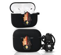 LEWOTE Coque compatible avec Apple Airpods Pro 3, protection drôle et mignonne avec motif de dessin animé, coque fine avec porte-clés en forme de poupée (Soldat noir)