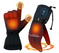 LEWOTE Gants Chauffants, Gants de Ski Chauffants électriques Rechargeables, Heated Gloves à écran Tactile Imperméables et Coupe - Vent pour Les Sports d'hiver (L-Large-OU)