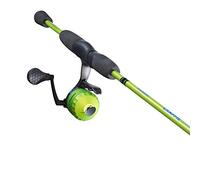 Lew's Crappie Thunder Underspin Ensemble Moulinet et Canne à pêche, 1,2 m, 15,2 cm, 2 pièces en Graphite, récupération Droite ou Gauche, Vert Crappie Thunder