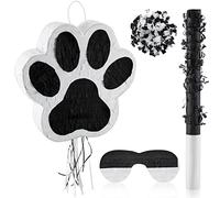 Lewtemi Ensemble de fournitures de fête d'anniversaire pour chien avec bandeau, chauve-souris et confettis en papier pour la Saint-Valentin, un chiot ou un chien, noir, 32,8 cm