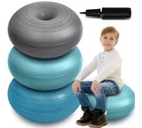 Lewtemi Lot de 3 sièges flexibles pour salle de classe, 50,8 cm, chaise ballon de yoga gonflable en forme de grand donut avec gonfleur pour enfant, étudiant, équilibre sensoriel, maison et bureau