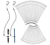 Lewtemi Lot de 50 laisses de stylo pour bureau, banque et clinique, attache anti-perte de stylo de 61 cm avec anneau en silicone, support d'outils d'écriture en vrac pour presse-papiers, bureau et