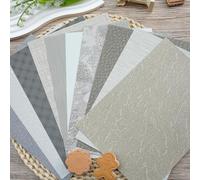 LewuwoPoing Lot de 30 feuilles de papier d'art texturé assorti, 14 x 21 cm, format A5, pour scrapbooking, journal, fournitures de planification, cartes-cadeaux, embellissements, travail (gris)