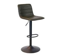 Lex E, Tabouret, Cadre Noir, Housse Vert Olive